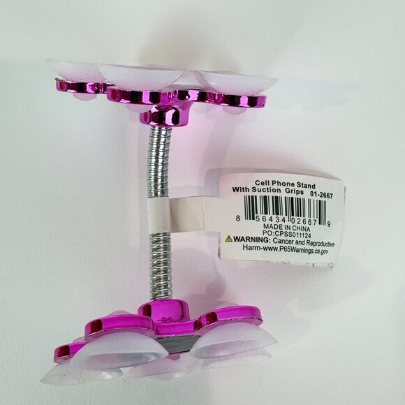 Pink Flower Style Flexible cell phone stand with suction cups. New with tags - Picture 13 of 14